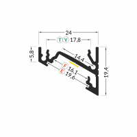 3m LED juostos profilio CORNER14, juodas