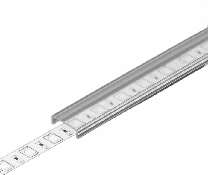 LED juostos profilio dangtelis C CLICK, skaidrus, 3m