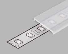 3m LED juostos profilio dangtelis C3 CLICK, skaidrus