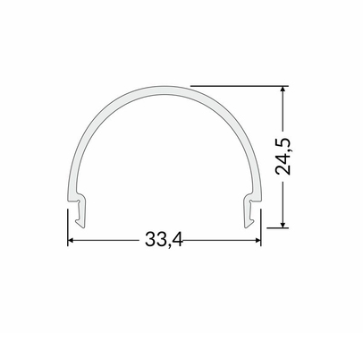 LED juostos profilio dangtelis D9 CLICK, baltas, 3m
