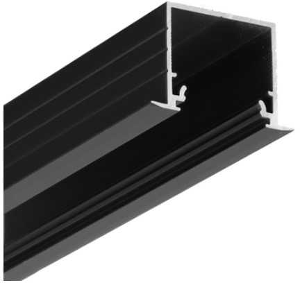 LED juostos profilis LINEA-IN20, juodai anoduotas, 3m
