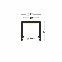3m LED juostos profilio SMART10 12x12, anoduotas aliuminis.