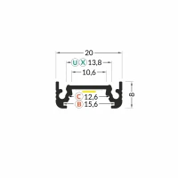 3m LED juostos profilio SURFACE10 (baltai nudažytas)
