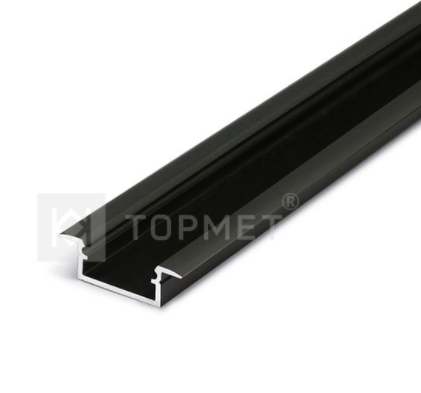 3m LED juostos profilis BEGTIN12 J/S, juodai anoduotas