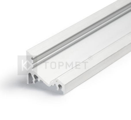 3m LED juostos profilis CORNER10 BC/UX, neanoduotas aliuminis