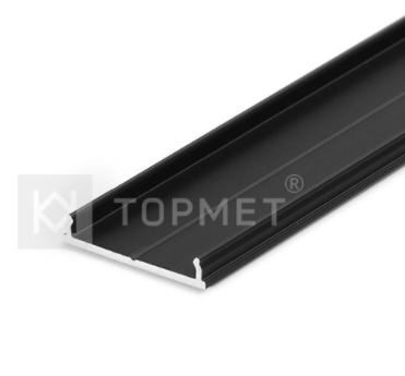 3m LED juostos profilis FIX16, juodai anoduotas