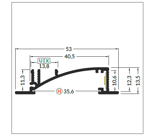 3m LED juostos profilis FLAT8 H/UX, baltas