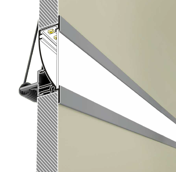 3m LED juostos profilis FLAT8 H/UX, baltas