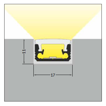 3m LED juostos profilis FLOOR8 K, anoduotas aliuminis
