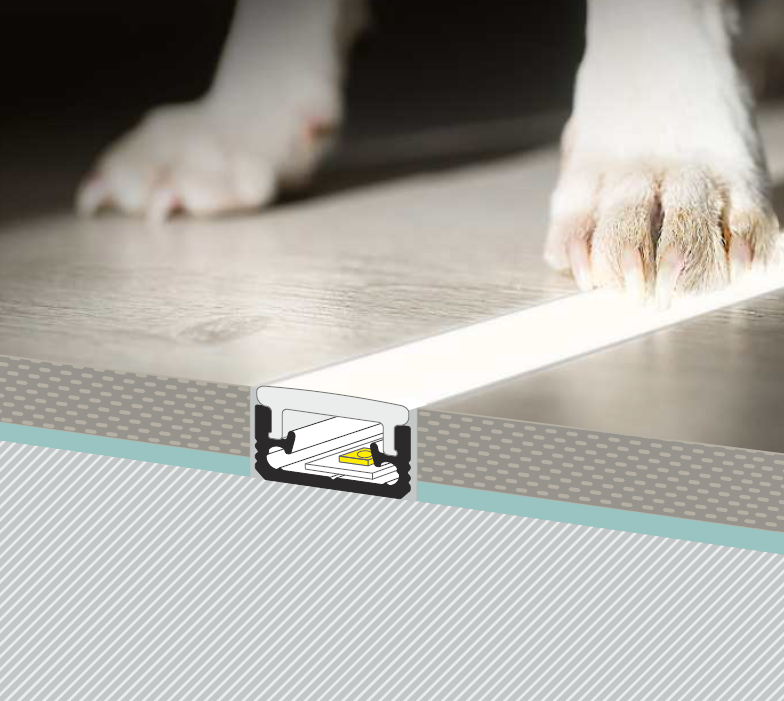 3m LED juostos profilis FLOOR8 K, anoduotas aliuminis