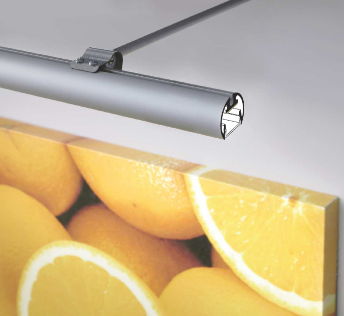 3m LED juostos profilis PEN12 CJ, baltai dažytas