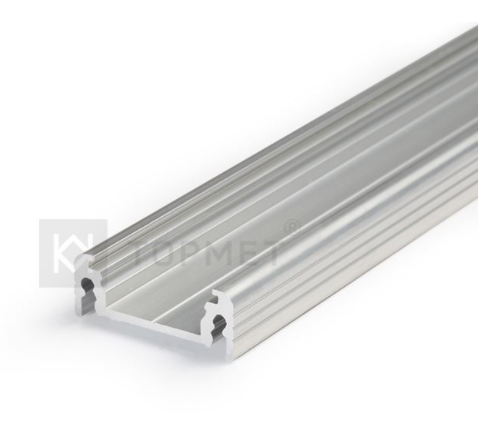 3m LED juostos profilis SURFACE14 EF/TY, neanoduotas aliuminis