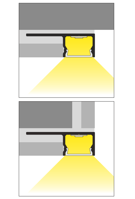 3m LED juostos profilis UNI-TILE12 C PLUS, 180 laipsnių, anoduotas aliuminis