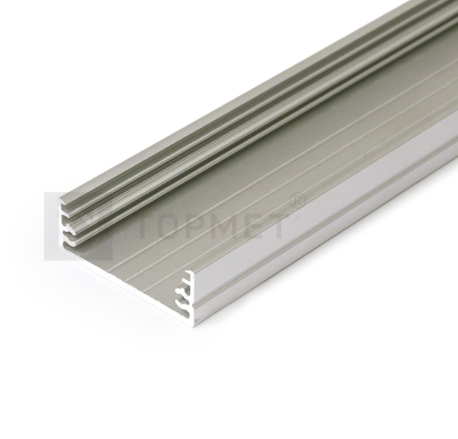 3m LED juostos profilis WIDE24 G/W, anoduotas aliuminis