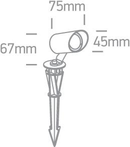 3W 350mA LED lauko šviestuvas, IP67. Reikalingas 350mA maitinimo šaltinis. Tiekiamas su smaigais.