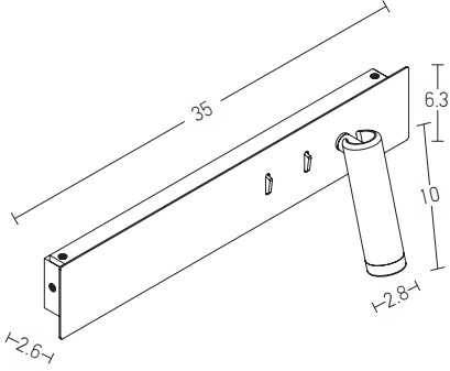 3W + 5W + 5W LED sieninis šviestuvas, baltas, 3000K, H52