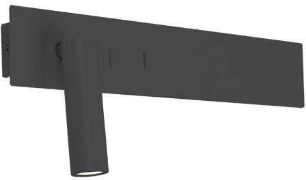 3W + 5W + 5W LED sieninis šviestuvas, juodas, 3000K, H54