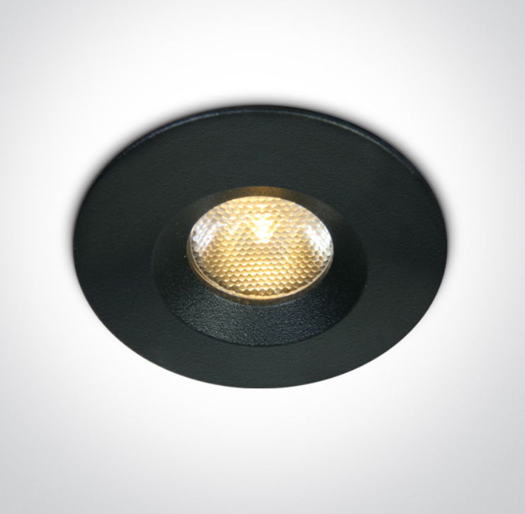 3W COB LED įleidžiamas šviestuvas, 3000K, IP65, juodas, 10103M/B/W