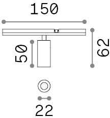 3W LED akcentinis šviestuvas į magnetinės sistemos STICK bėgelį, juodas, 2700K, dimeriuojamas, 345048