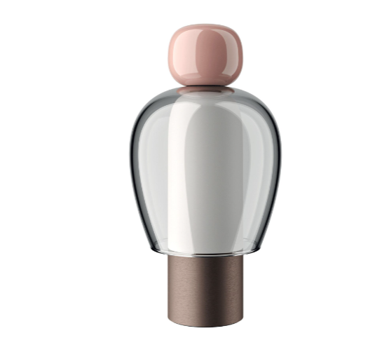 3W LED įkraunamas stalo šviestuvas EASY PEASY FLAMINGO, rožinės/pilkos/bronzos sp., 2700-3300K, dimeriuojamas