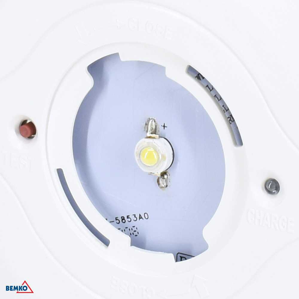 3W LED įleidžiamas avarinis šviestuvas TOLER, baltas, 6000K, 3h veikimas autonominiu režimu