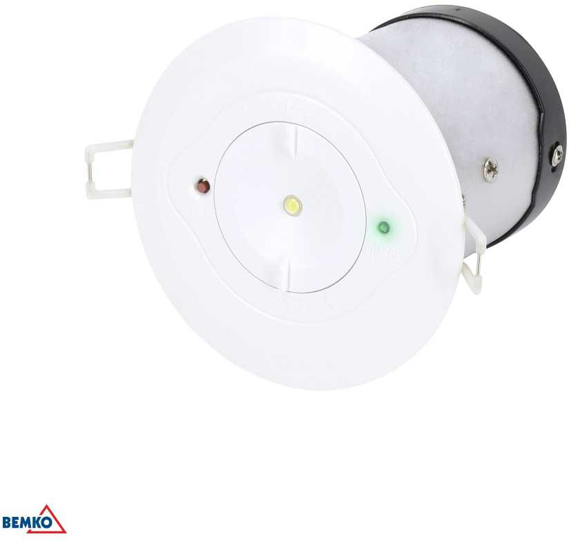3W LED įleidžiamas avarinis šviestuvas TOLER, baltas, 6000K, 3h veikimas autonominiu režimu