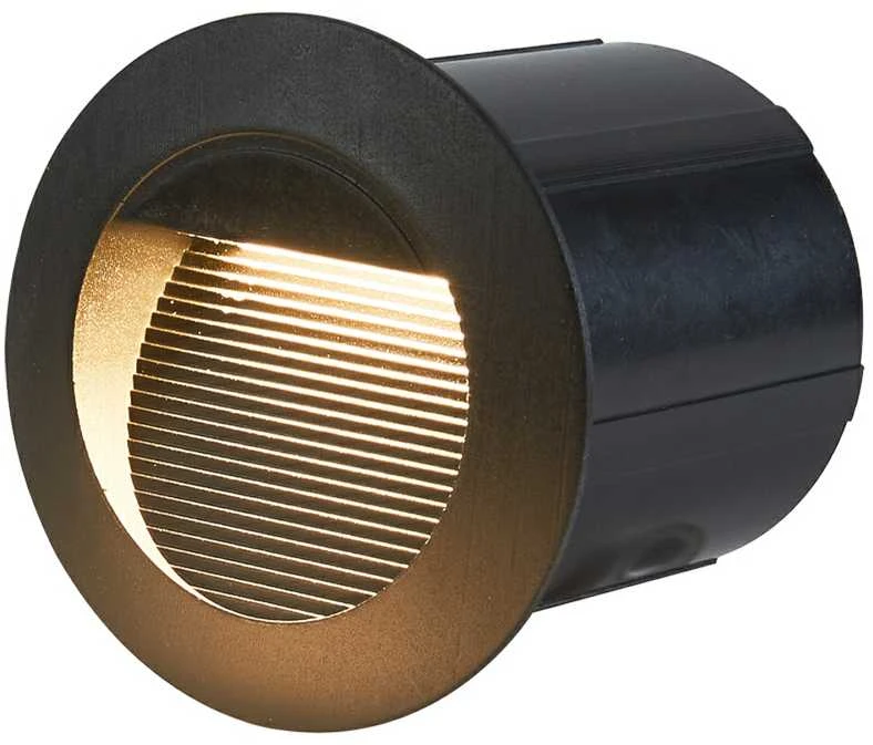 3W LED įleidžiamas fasado šviestuvas PIANI 3K, juodas, 3000K