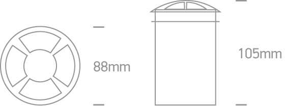 3W LED įleidžiamas į žemę šviestuvas, aliuminio sp., 3000K, 69016A/W