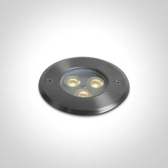 3W LED įleidžiamas į žemę šviestuvas, plieno sp., 3000K, IP67, dimeriuojamas, 69076A/W