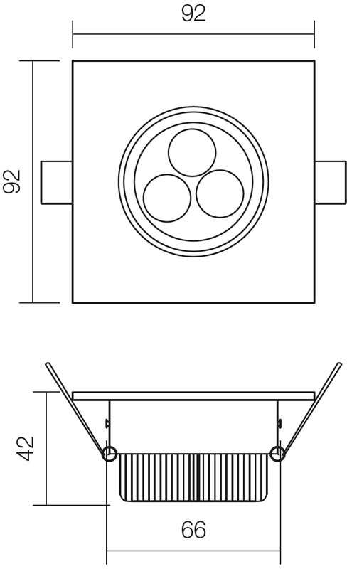 3W LED įleidžiamas pakreipiamas šviestuvas MT 116 LED, baltas, 4000K