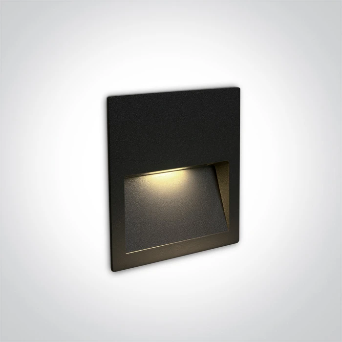 3W LED įleidžiamas sieninis fasado šviestuvas, juodas, 2200/2700/3000/4000K, IP65, 68068A/B/V