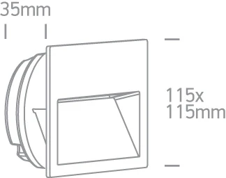 3W LED įleidžiamas sieninis fasado šviestuvas, juodas, 2200/2700/3000/4000K, IP65, 68068A/B/V