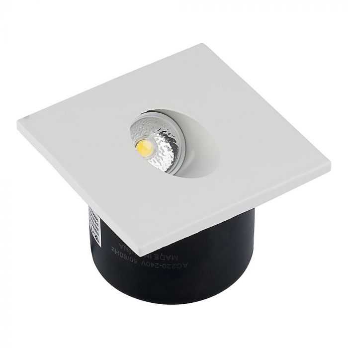 V-tac 3W LED įleidžiamas sieninis šviestuvas, baltas, 3000K