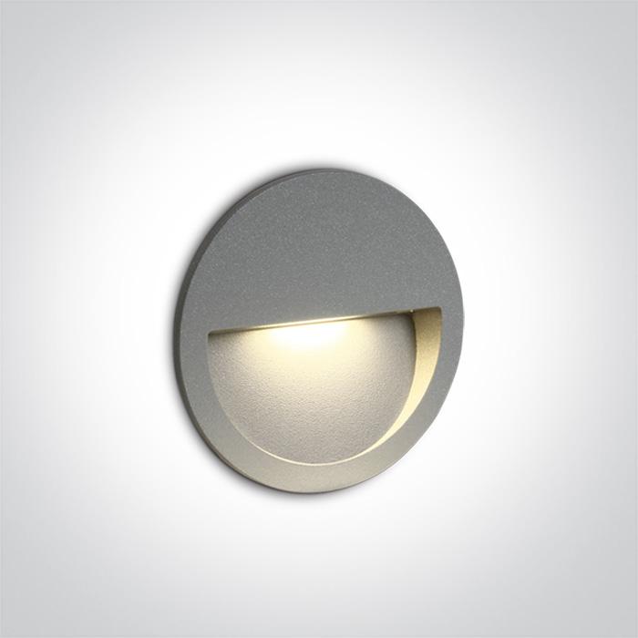 3W LED įleidžiamas sieninis lauko šviestuvas, pilkas, 3000K, 68068/G/W
