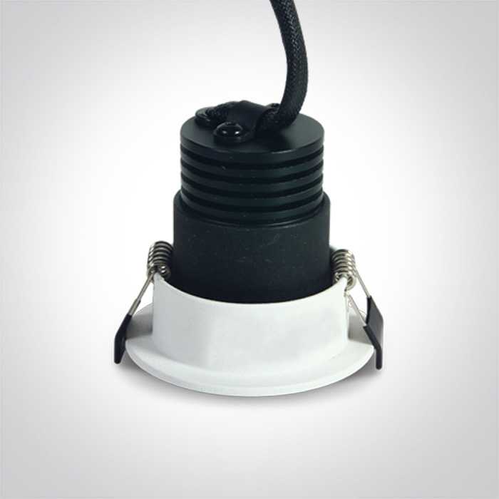 3W LED įleidžiamas šviestuvas, baltos/juodos sp., 3000K, 10103E/W/B/W