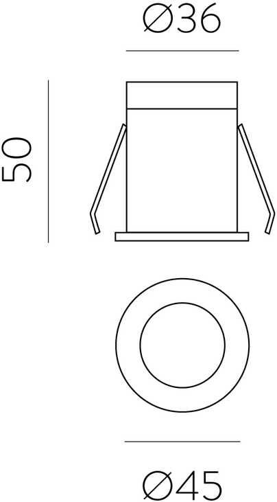 3W LED įleidžiamas šviestuvas DOT, juodas, 2700K, E3949090N