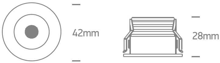 3W LED įleidžiamas šviestuvas, juodas, 3000K, 40°, dimeriuojamas, 10103C/B/W