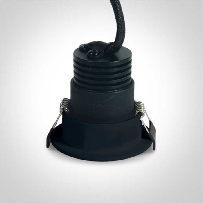 3W LED įleidžiamas šviestuvas, juodos/žalvario sp., 3000K, 10103E/B/BS/W
