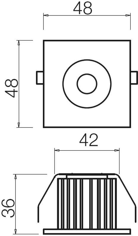3W LED įleidžiamas šviestuvas MT 127 LED, baltas, 4000K