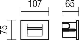 3W LED įleidžiamas vidaus/lauko šviestuvas INNER, tamsiai pilkas, 3000K, IP65, 9636