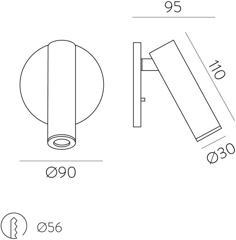 3W LED įleidžiamo montavimo sieninis šviestuvas ATRIA, bronzos sp., 3000K, E3925000BR