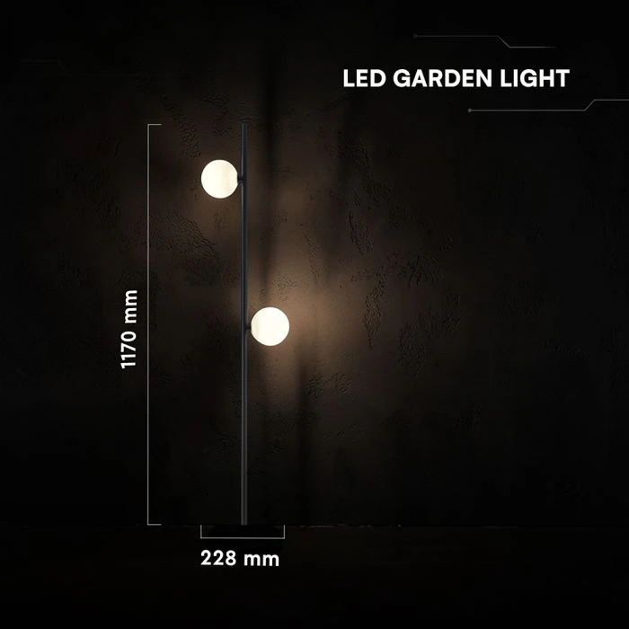 3W LED įsmeigiamas lauko šviestuvas, juodas, 3000K, 2vnt. pakuotėje