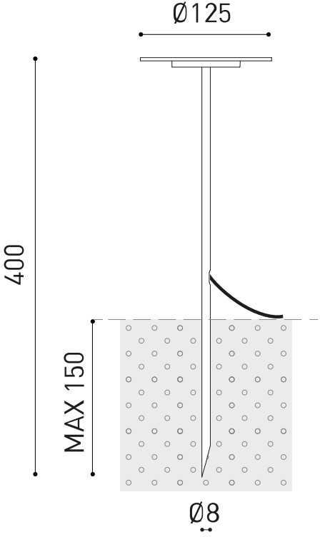 3W LED įsmeigiamas šviestuvas YORU SPIKE, juodas, 2700K, IP65