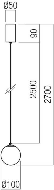3W LED pakabinamas šviestuvas IRIDES, juodos sp./skaidrus, 3000K, 01-3956