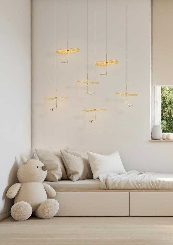 3W LED pakabinamas šviestuvas LEAFS, aukso sp., 3000K