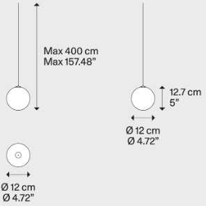 3W LED pakabinamas šviestuvas RANDOM SOLO 12, dūmų sp., 3000K, dimeriuojamas