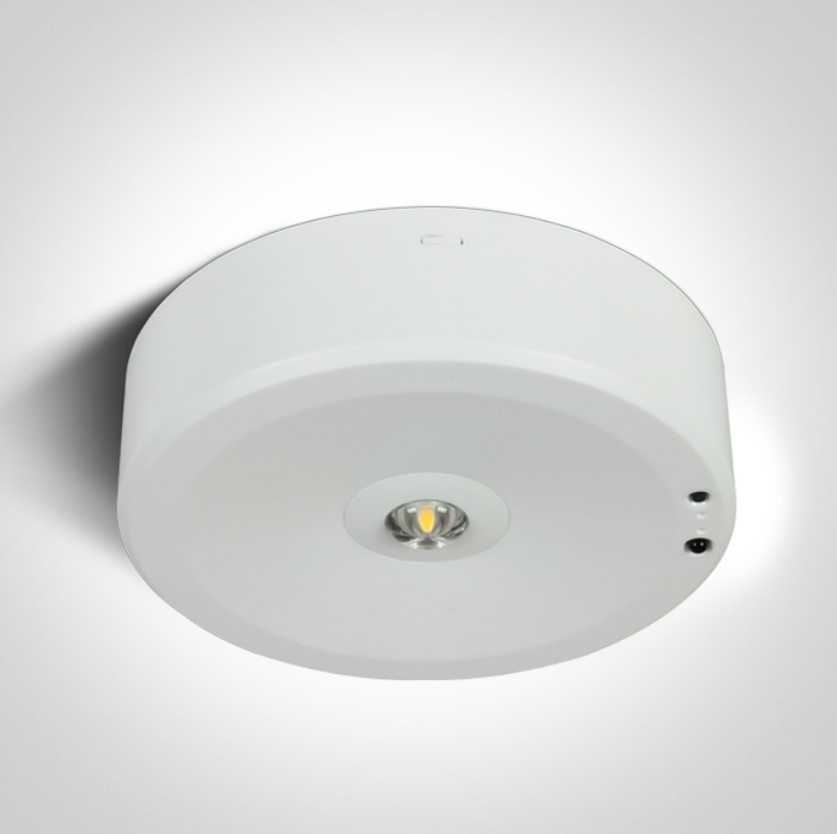 3W LED paviršinis avarinis šviestuvas, baltas, avariniu režimu gali veikti iki 3h, 89412/W