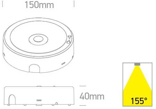 3W LED paviršinis avarinis šviestuvas, baltas, avariniu režimu gali veikti iki 3h, 89412/W