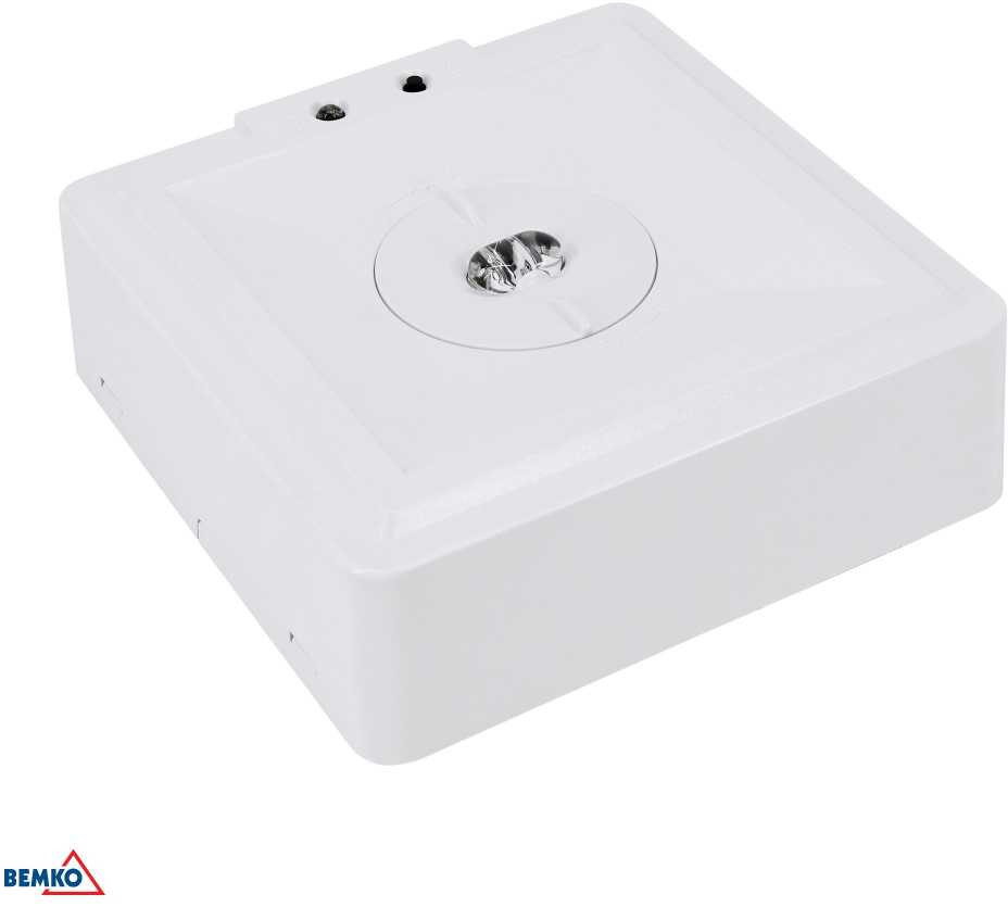 3W LED paviršinis avarinis šviestuvas SKALER, baltas, 6000K, IP40, 1h veikimas autonominiu režimu, 145°/55°