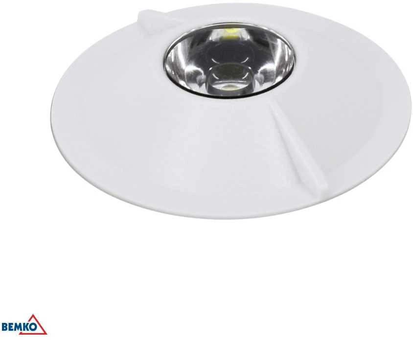 Bemko 3W LED paviršinis avarinis šviestuvas SKALER, baltas, 6000K, IP40, 3h veikimas autonominiu režimu, 50°